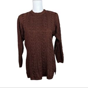 Laura Martin Collection Silk Blend Knit Sweater Long Sleeve shoulder button M